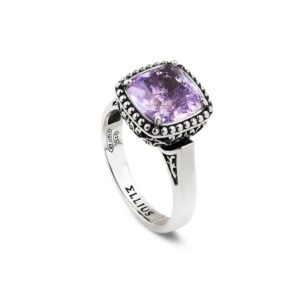 Seventeenth-century baroque purple stone silver ring
