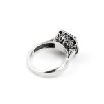 Anello Estasi Seicento barocco pietra viola in argento retro