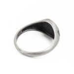 Anello Giglio Firenze in argento satinato per uomo retro