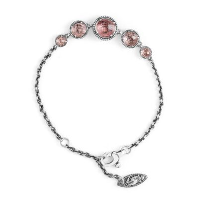 Bracciale Agnese Seicento pietre scalare rosa donna barocco in argento