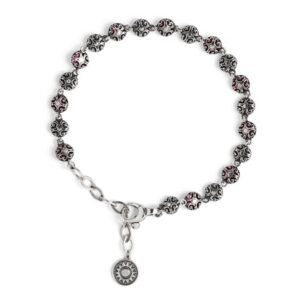 Frieze bracelet with ruby stones baroque woman in silver