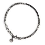 Bracciale Tennis Vulcano piccolo pietre nere uomo in argento