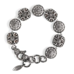 Voluta bracelet with fume briolette baroque silver stones