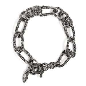 Silver Baroque mixed links bracelet