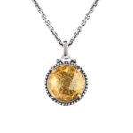 Collana Agnese Seicento ciondolo grande pietra gialla barocco donna in argento