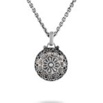 Collana Agnese Seicento ciondolo grande pietra gialla barocco donna in argento retro