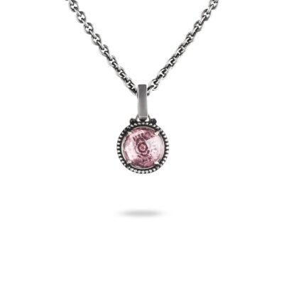 Collana Agnese Seicento ciondolo piccolo pietra viola barocco donna in argento