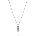 Collana Agnese Seicento ciondolo pietre scalare celeste barocco donna in argento