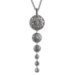 Collana Agnese Seicento ciondolo pietre scalare gialle barocco donna in argento retro