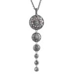 Collana Agnese Seicento ciondolo pietre scalare viola barocco donna in argento retro