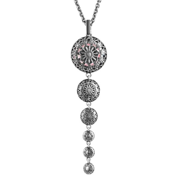 Agnese Seventeenth-century silver women's baroque violet scalar stone pendant necklace