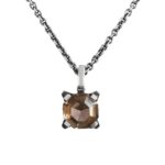 Women's silver capital stone necklace
