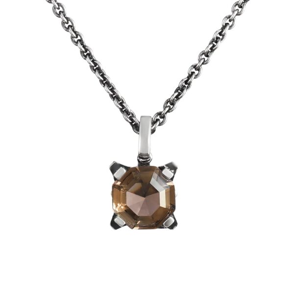 Women's silver capital stone necklace