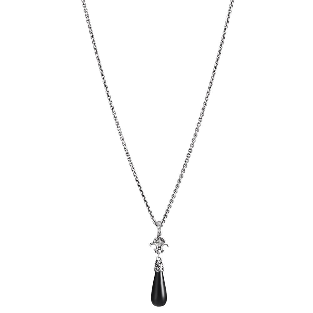 Frieze Necklace with drop-shaped stone - Ellius Jewelry