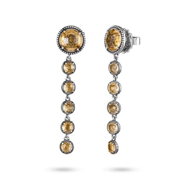 Agnes seventeenth-century baroque yellow stones silver earrings