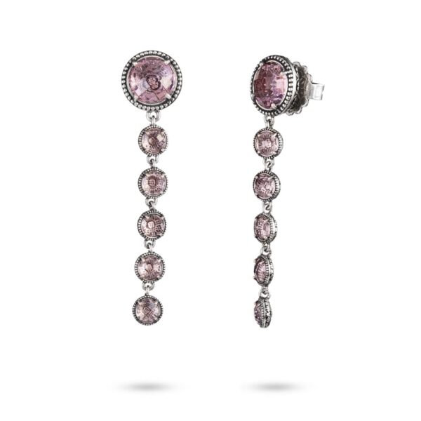 Agnese Seventeenth-century baroque violet stones silver earrings