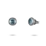 Orecchini Agnese a lobo Seicento barocco pietra celeste piccola donna in argento