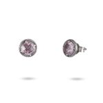Orecchini Agnese a lobo Seicento barocco pietra viola piccola donna in argento