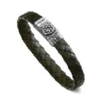 Bracelet Symbols Man Symbol Star David Green Leather