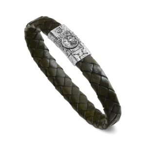 Bracelet Zodiac Man Sign Virgo Green Leather