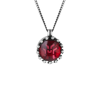 Atlas necklace in silver and red stone