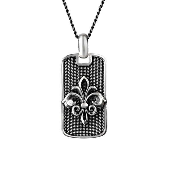 Florentine lily necklace in silver