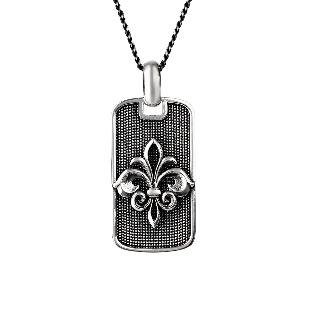 Florentine lily necklace in silver