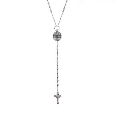 Rosary necklace Dome Santa Maria Assunta Siena silver