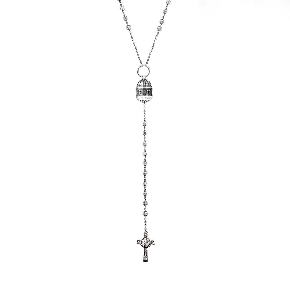 Rosary necklace Dome Tempio della Consolazione Todi silver