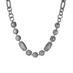 Ecstasy silver choker necklace with stones