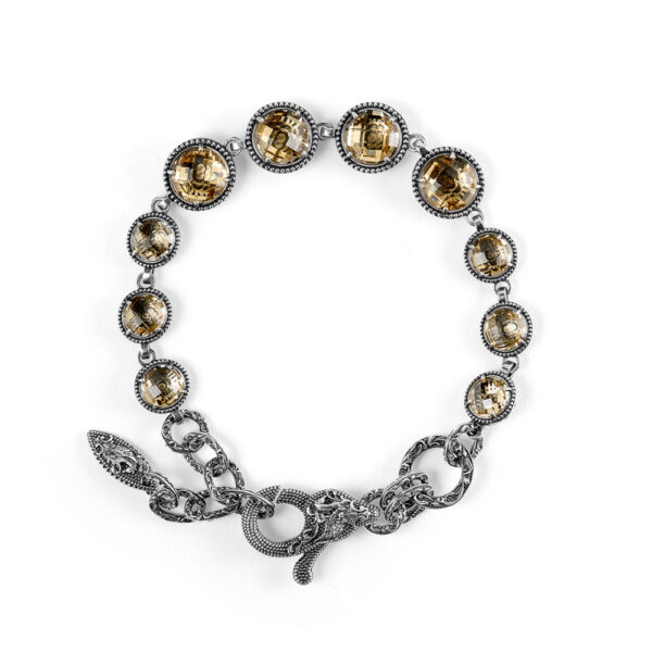 Agneses yellow stones silver women's bracelet