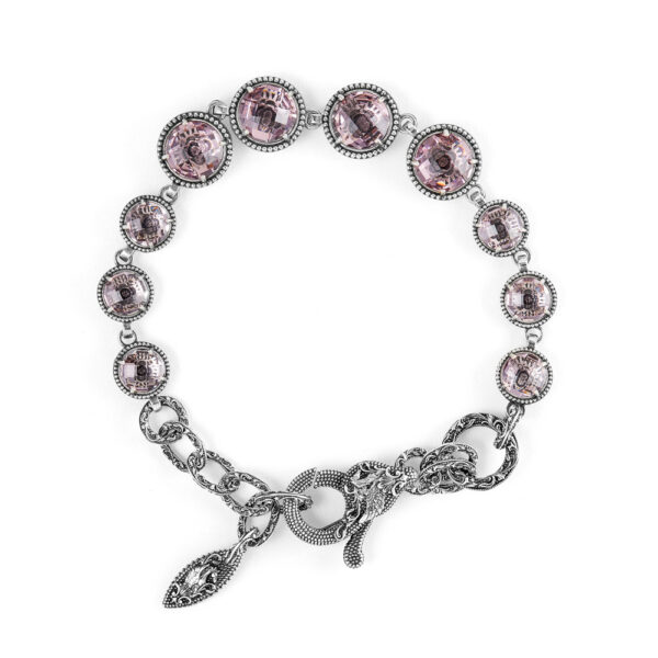 Agnese purple stones silver women's bracelet
