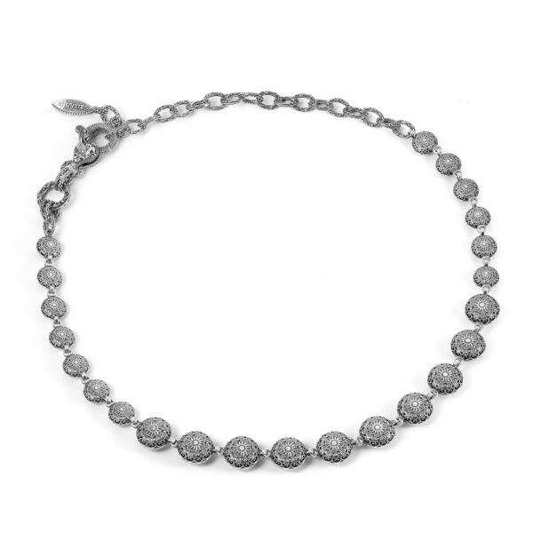 Agnese necklace choker light blue stones silver women's