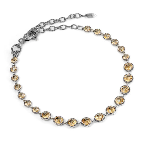 Agnese necklace choker yellow stones women silver