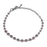collana agnese girocollo pietre viola donna argento ellius fronte
