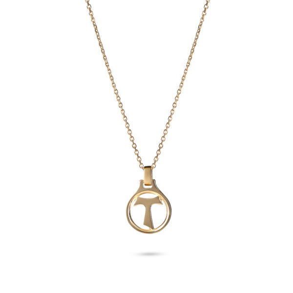 Tau circle necklace with silver-gold stones