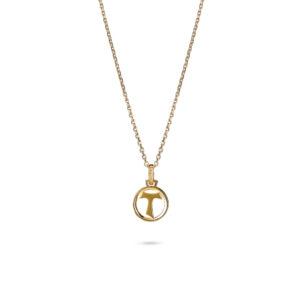Tau necklace small circle gold-plated silver