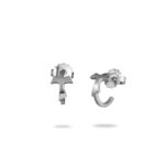 Tau silver ladies hoop earrings