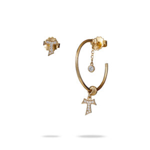 Tau asymmetrical gold women's silver earrings
