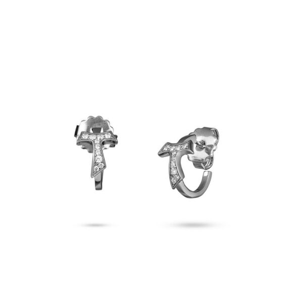 Tau earrings with sterling silver women's hoop stones