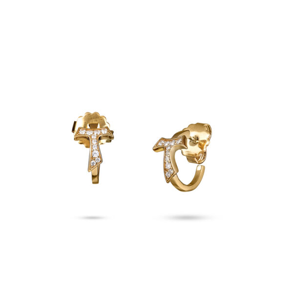 Tau earrings with hoop stones gold women's silver