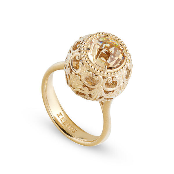 baroque large gold-plated women's silver ellius ring