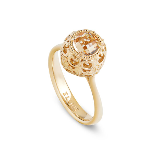 baroque minimal gold women's silver ellius ring