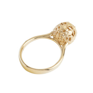 anello cestino barocco minimal dorato donna argento ellius retro