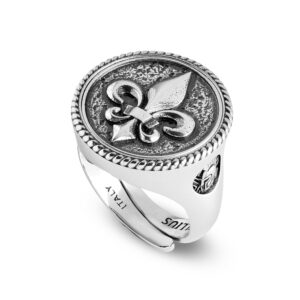 men's silver lily ring ellius