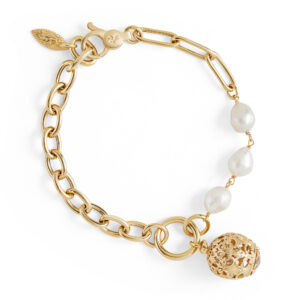 baroque basket and pearls gold-plated women's silver ellius bracelet