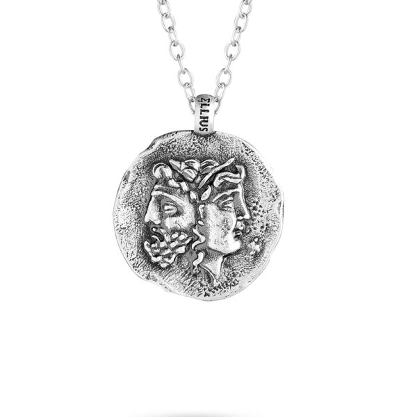 Janus man silver ellius necklace front