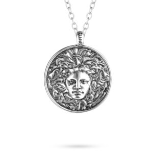 Medusa necklace large silver man ellius