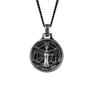 zodiac libra necklace man silver ellius front