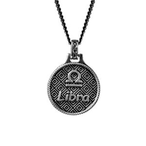 zodiac libra necklace man silver ellius retro